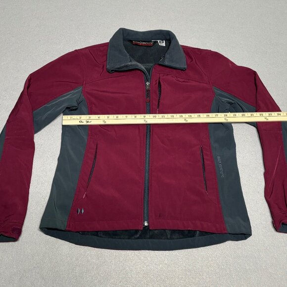 Black Diamond Double Jacket Women Maroon Medium Soft Shell Full Zip Fleece Lined - Picture 4 of 9